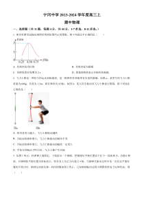 《精准解析》江西省吉安市宁冈中学2023-2024学年高三上学期11月期中物理试题（原卷版）