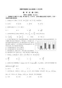 四川省成都市高新区2021届高三下学期3月月考文科数学试题含答案