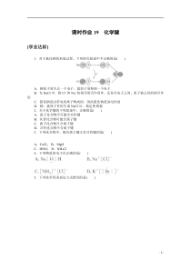 【精准解析】2020-2021学年化学新教材人教版必修1课时作业19化学键【高考】