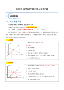 备战2024年高考物理抢分秘籍（新高考通用）秘籍01 运动图像问题和追及相遇问题 Word版无答案