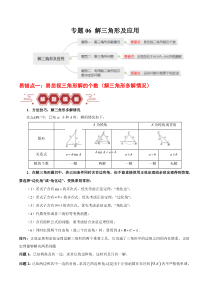 备战2024年高考数学易错题（新高考专用）专题06 解三角形及应用 Word版含解析