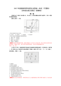 2007年高考试题——文综（宁夏卷）（精品解析）