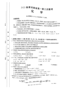 河南省部分名校2023-2024学年高一上学期11月期中考试+化学+PDF版含答案