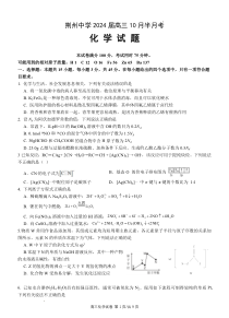 湖北省荆州中学2023-2024学年高三上学期10月半月考 化学试题 PDF版（可编辑）