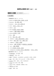 2024届高考一轮复习英语基础知识默写本（人教版）选择性必修第三册 Unit 1　Art Word版含解析