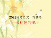 2023届高考语文一轮备考：小说标题的作用 课件54张