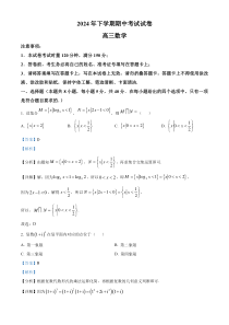 湖南省邵阳市武冈市2024-2025学年高三上学期期中考试数学试题 Word版含解析