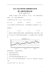 河南省汤阴县五一中学2019-2020学年高二第二学期第四次月考数学（文）试卷含答案