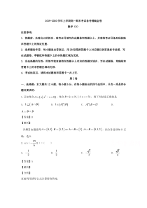 【精准解析】湖北省名师联盟2019-2020学年高一上学期期末备考精编金卷数学试题（B卷）