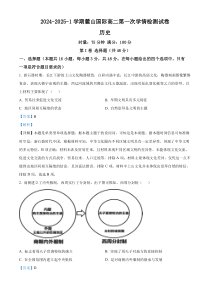 湖南省长沙市麓山国际实验学校2024-2025学年高二上学期第一次月考历史试题 Word版含解析