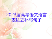 2023届高考语文语言表达之补写句子课件21张