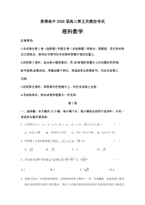 宁夏银川市贺兰县景博中学2020届高三第五次模拟考试数学（理）试题含答案