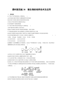 2025届高考一轮复习专项练习 生物 课时规范练38　微生物的培养技术及应用 Word版含解析