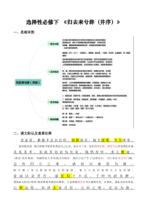 《归去来兮辞（并序）》原文呈现+思维导图+挖空训练+句式+情景默写+素材运用（学生版）-新高考新教材课内必备文言文全面复习与素材运用（统编版）