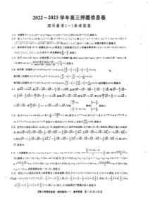 2023届河南省部分学校高三下学期押题信息卷（一）理数答案