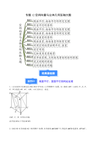 备战2023-2024学年高三上学期期中数学真题分类汇编（新高考通用）专题12空间向量与立体几何压轴大题（十二大题型） Word版含解析