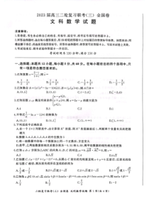 2023届高三二轮复习联考（三）文数