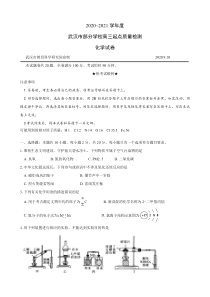 湖北省武汉市部分学校2021届高三9月起点质量检测化学试题含答案【武汉专题】