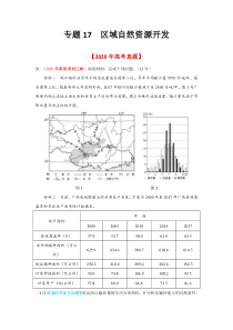 2020年高考真题+高考模拟题  专项版解析汇编 地理——17 区域自然资源开发（学生版）【高考】