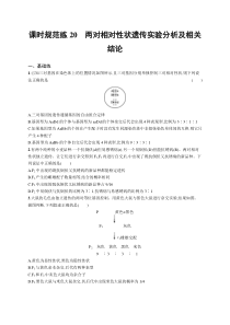 2025届高考一轮复习专项练习 生物 课时规范练20　两对相对性状遗传实验分析及相关结论 Word版含解析