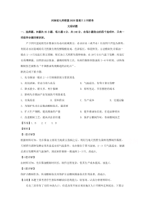 【精准解析】河南省九师联盟2020届高三2月联考文综地理试题