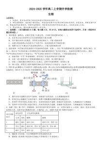 河南省许昌高级中学2024-2025学年高二上学期开学考试 生物 Word版含答案