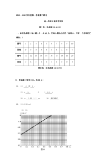 北京市新学道临川学校到2020-2021学年高一（京津班）上学期期中考试物理答案