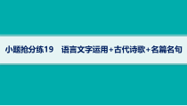 2024届高考二轮复习语文课件（老高考旧教材） 小题抢分练19　语言文字运用 古代诗歌 名篇名句