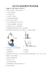 《山东中考真题化学》2022年山东省东营市中考化学真题