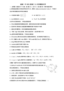 山东省潍坊诸城一中2021届高三11月份模拟化学试题 含答案