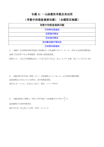 2023年高考数学必刷压轴题（新高考版）专题11 一元函数的导数及其应用（导数中的极值偏移问题）（全题型压轴题） Word版含解析