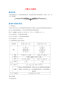 【精准解析】专题52双曲线-（文理通用）【高考】