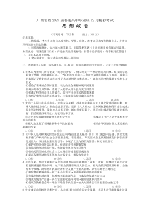 广西省贵港市名校2025届普通高中毕业班12月模拟考试政治