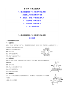 《2023年高中数学学考复习名师精品课堂（人教A版2019，新教材地区）》07第七章 立体几何初步（原卷版）