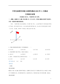 中学生标准学术能力诊断性测试2021届高三11月测试文科综合地理试卷【精准解析】