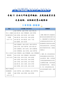 十年（2015-2024）高考真题分项汇编 数学 专题11 立体几何的基本概念、点线面位置关系及表面积、体积的计算小题综合 Word版无答案