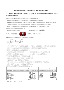 湖南省邵阳市2021届高三下学期第一次模拟测试化学试题含解析【精准解析】