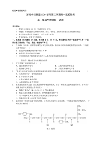 浙江省浙南名校联盟2020-2021学年高一下学期返校联考生物