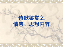 2023届高考语文二轮复习课件 诗歌鉴赏之情感思想内容 35张