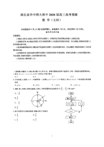 湖北省华中师大附中2020届高三高考预测联考数学文试题 -A4版