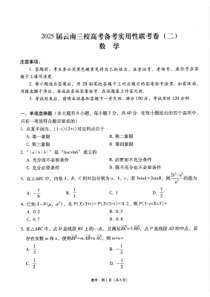 云南省三校2025届高三上学期高考备考实用性联考（二） 数学 PDF版含解析