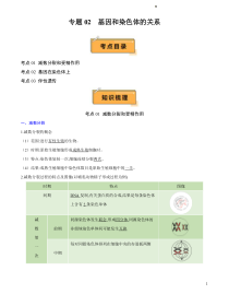 2024年高中生物学业水平考试必备考点归纳 专题02 基因和染色体的关系