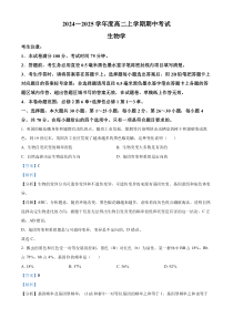 广东省深圳市深圳盟校2024-2025学年高二上学期11月期中考试生物试题  Word版含解析