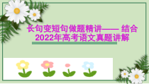 2023届高考语文复习：长句变短句+课件21张