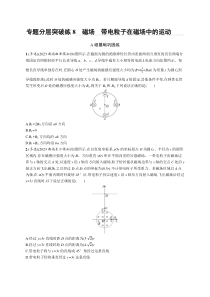 2024届高考二轮复习物理试题（老高考新教材） 专题分层突破练8　磁场　带电粒子在磁场中的运动 Word版含解析