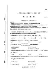 山东新高考联合质量测评高三10月联考试题 数学试卷