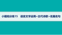 2024届高考二轮复习语文课件（老高考旧教材） 小题抢分练15　语言文字运用 古代诗歌 名篇名句