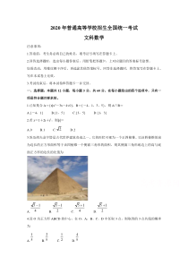 《历年高考数学真题试卷》2020年高考真题——数学（文）（全国卷Ⅰ）+Word版含答案