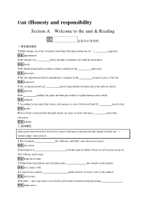 Section A　Welcome to the unit & Reading