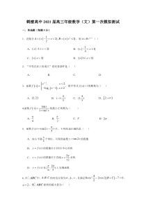 河南省鹤壁市高级中学2021届高三上学期第一次模拟测试（8月段考）数学（文）试题